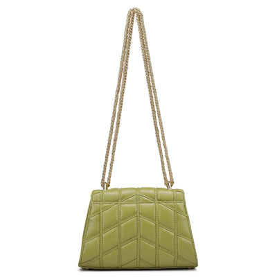 Small Quilting Leather Shoulder Bag - Olive