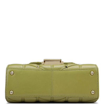 Small Quilting Leather Shoulder Bag - Olive