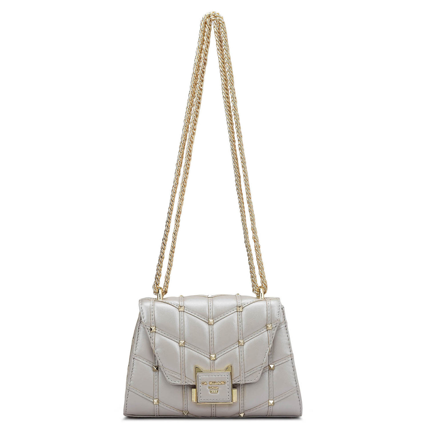 Small Quilting Leather Shoulder Bag - Pearl