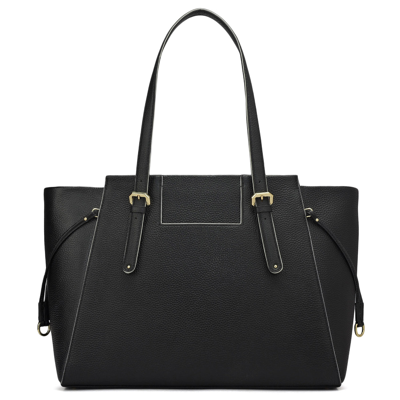 Large Wax Leather Tote - Black