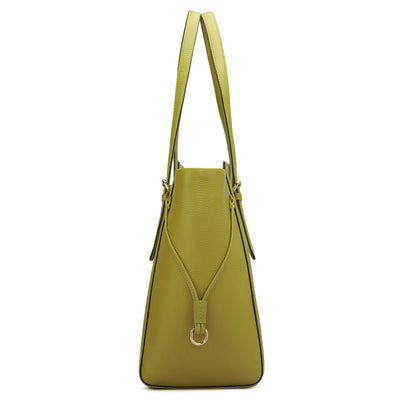 Large Wax Leather Tote - Green Tea