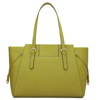 Large Wax Leather Tote - Green Tea