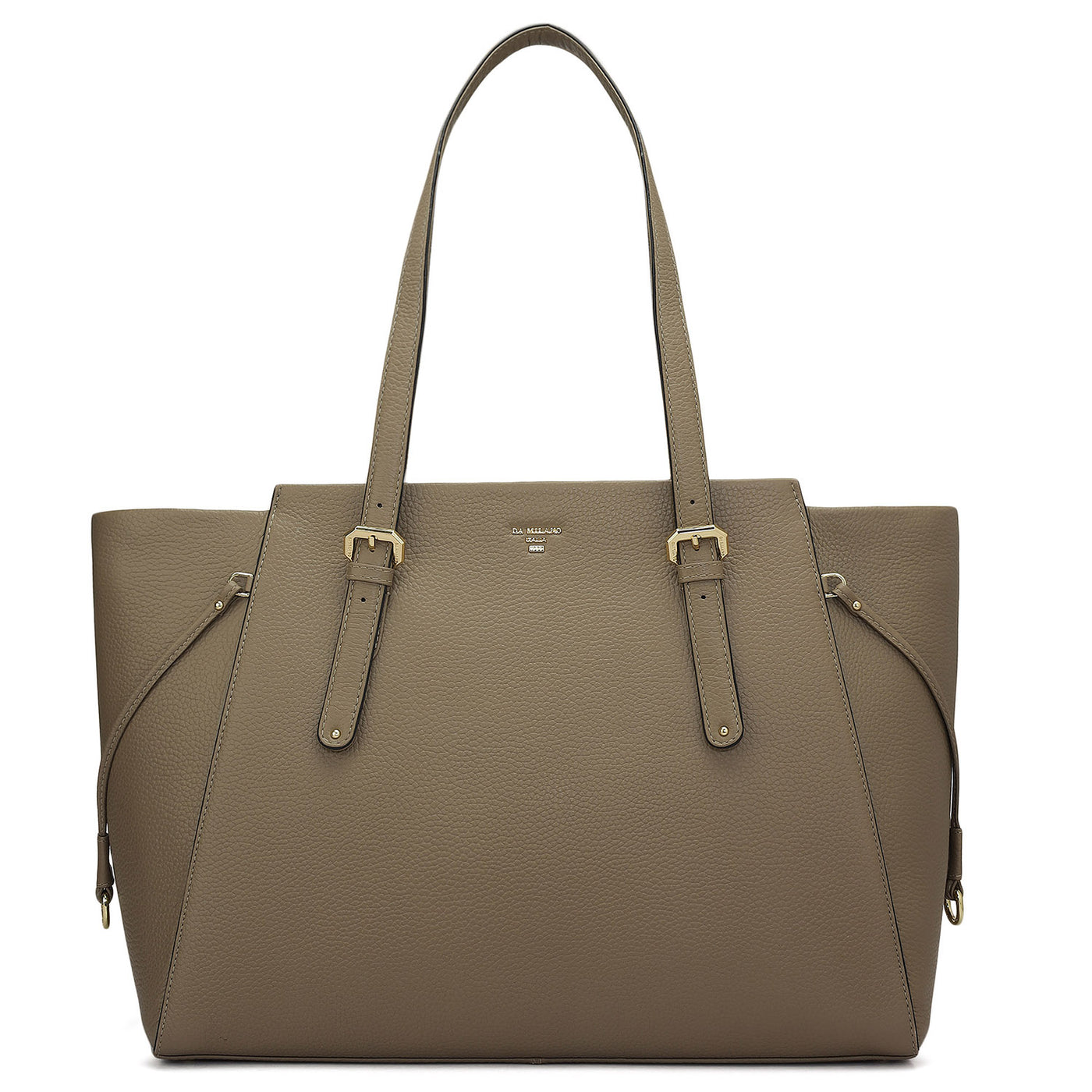 Large Wax Leather Tote - Greyish Taupe