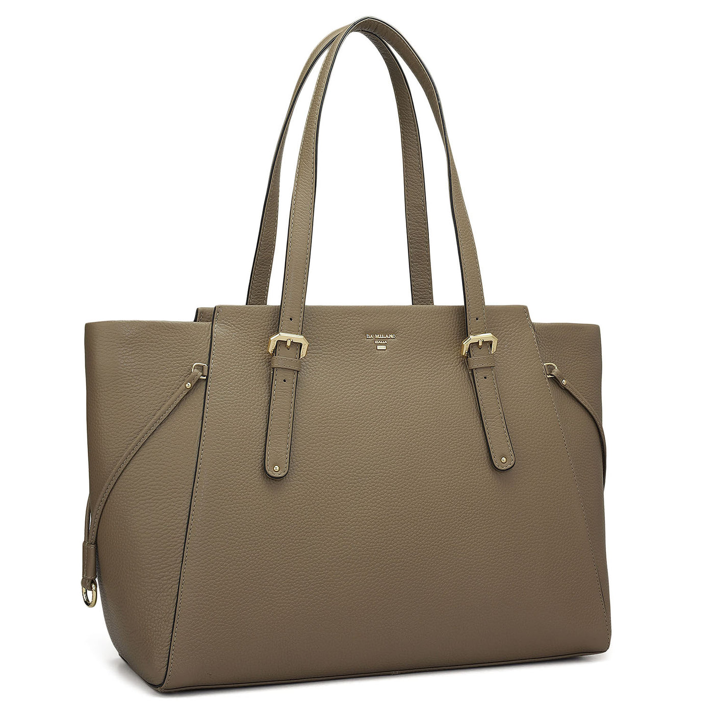 Large Wax Leather Tote - Greyish Taupe