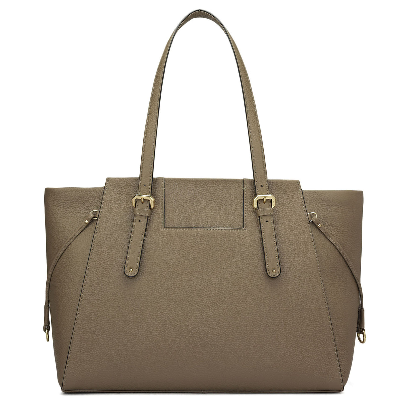 Large Wax Leather Tote - Greyish Taupe