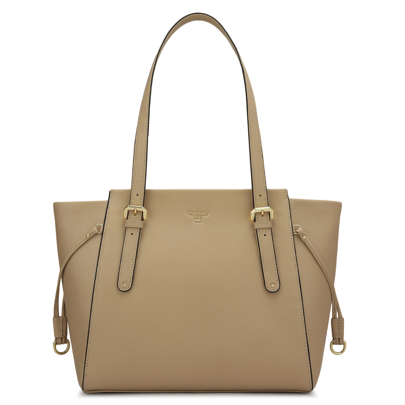 Medium Wax Leather Tote - Beige