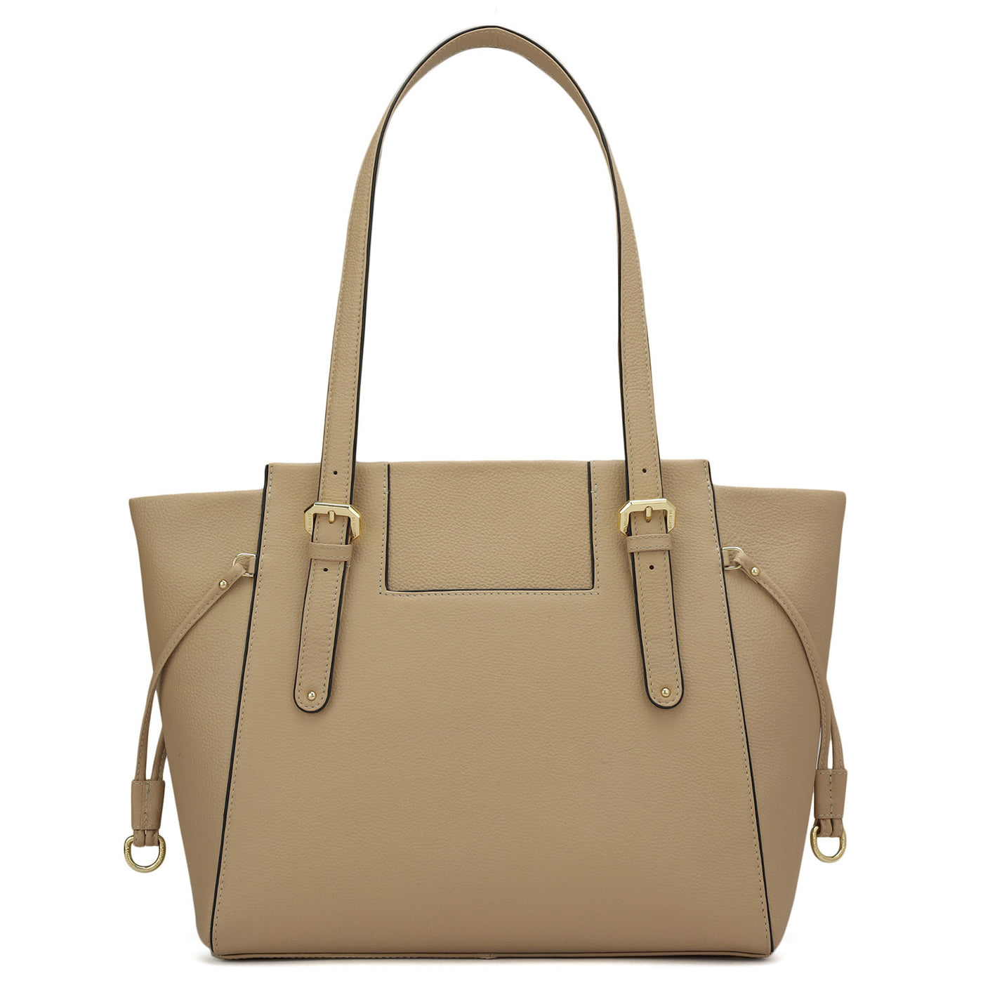 Medium Wax Leather Tote - Beige