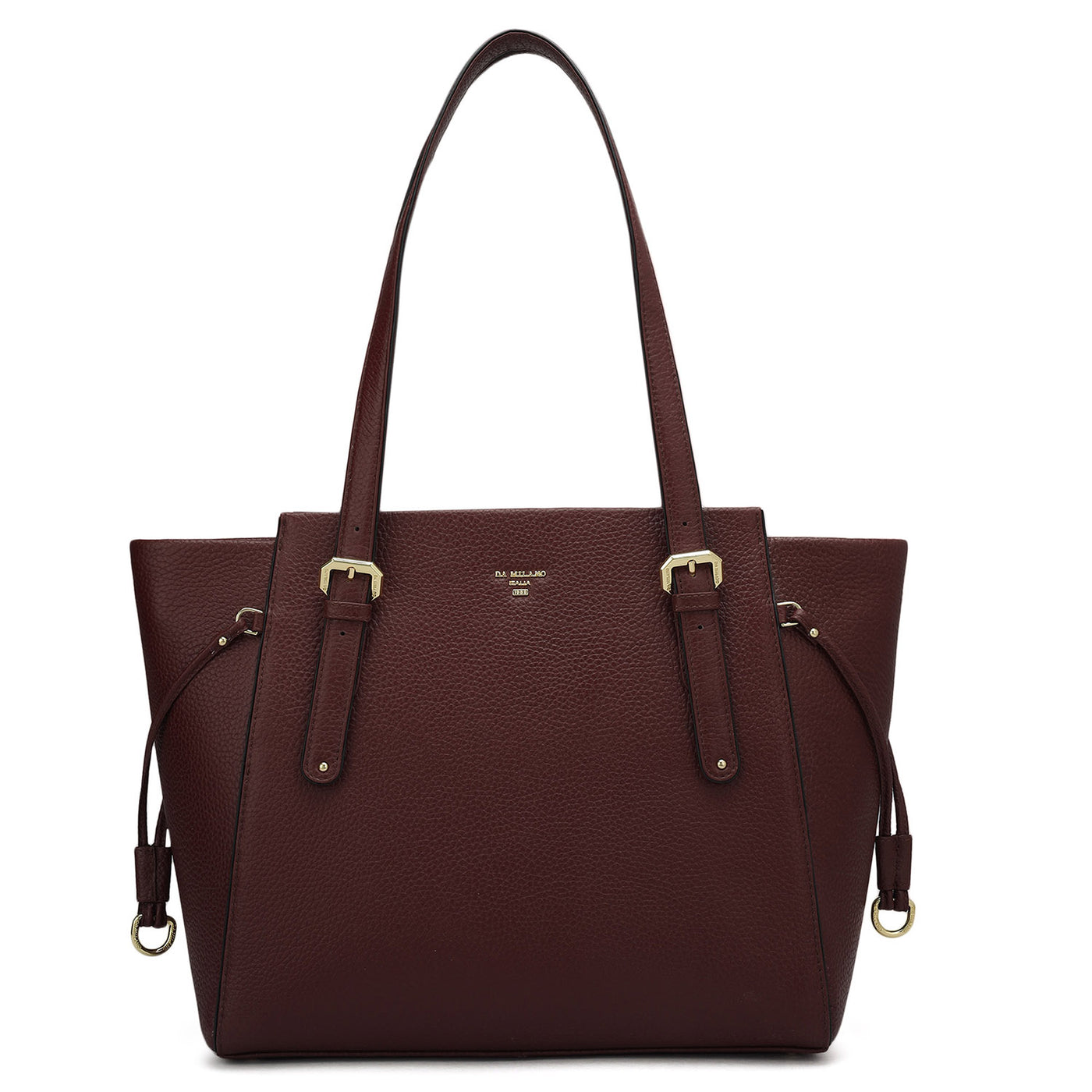 Medium Wax Leather Tote - Burgundy