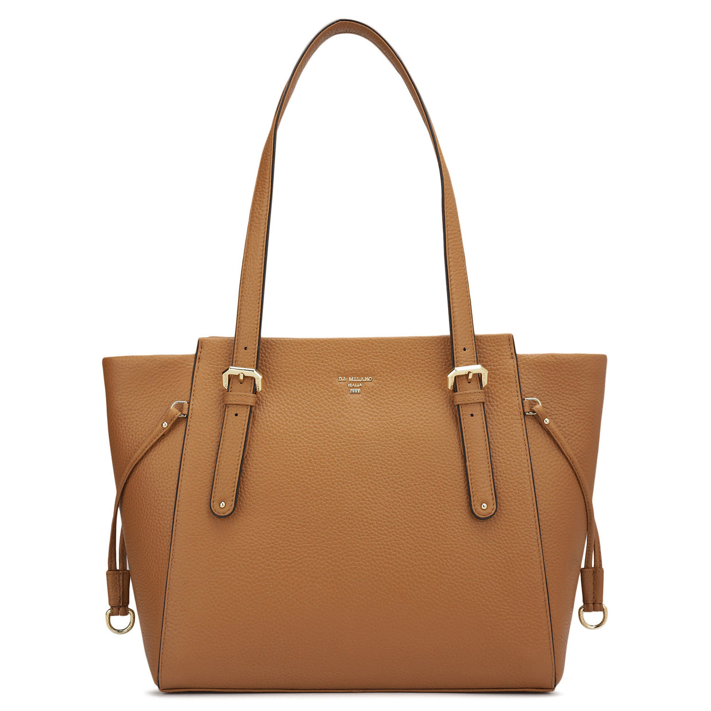 Medium Wax Leather Tote - Cognac