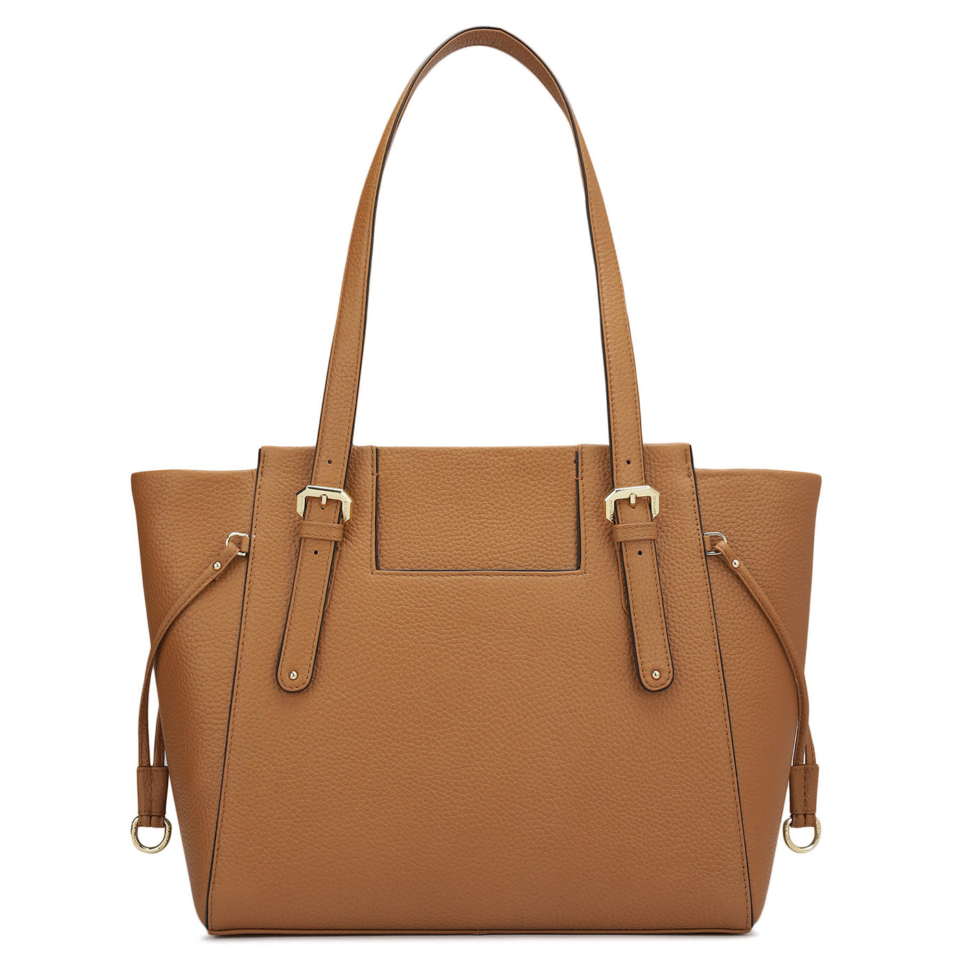 Medium Wax Leather Tote - Cognac