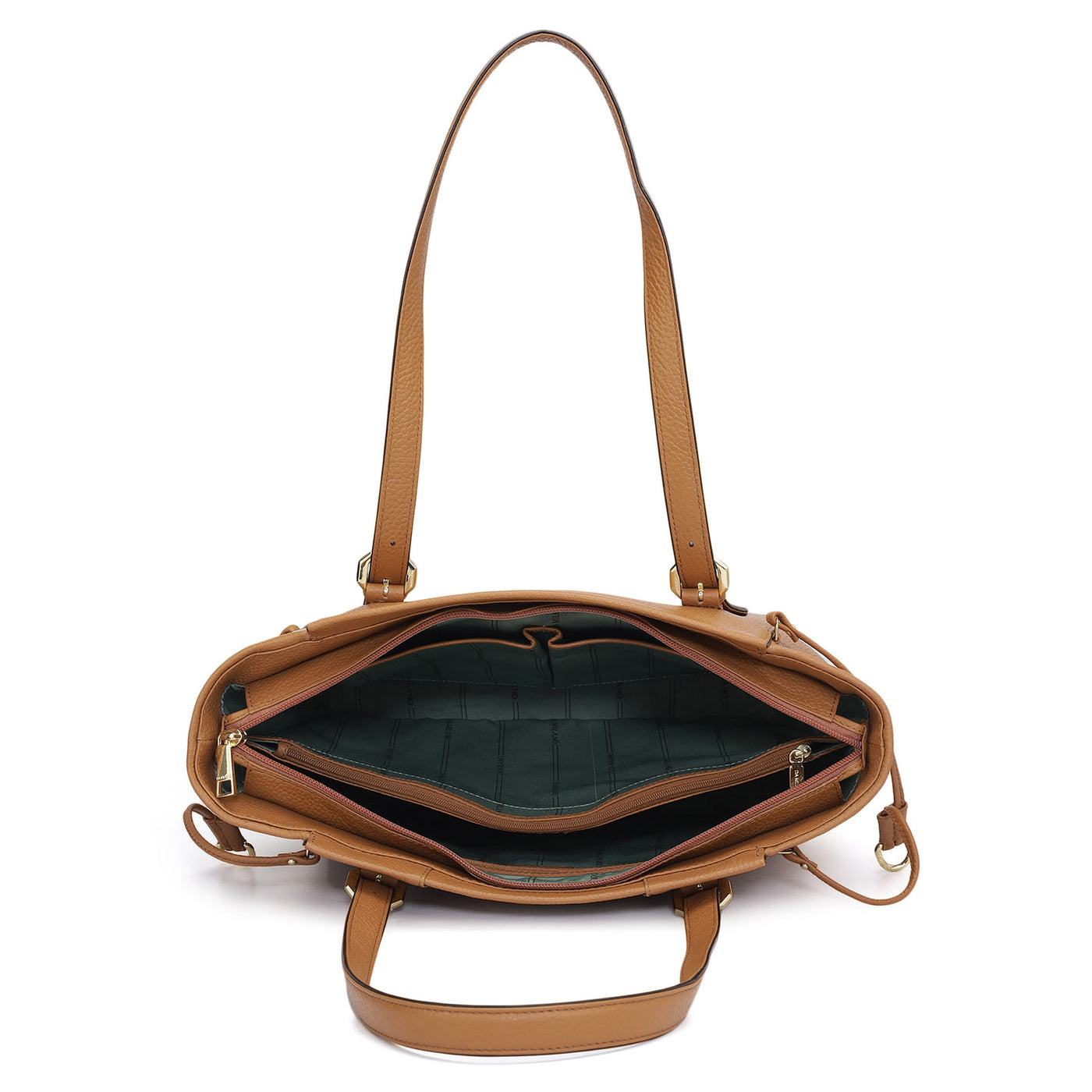 Medium Wax Leather Tote - Cognac