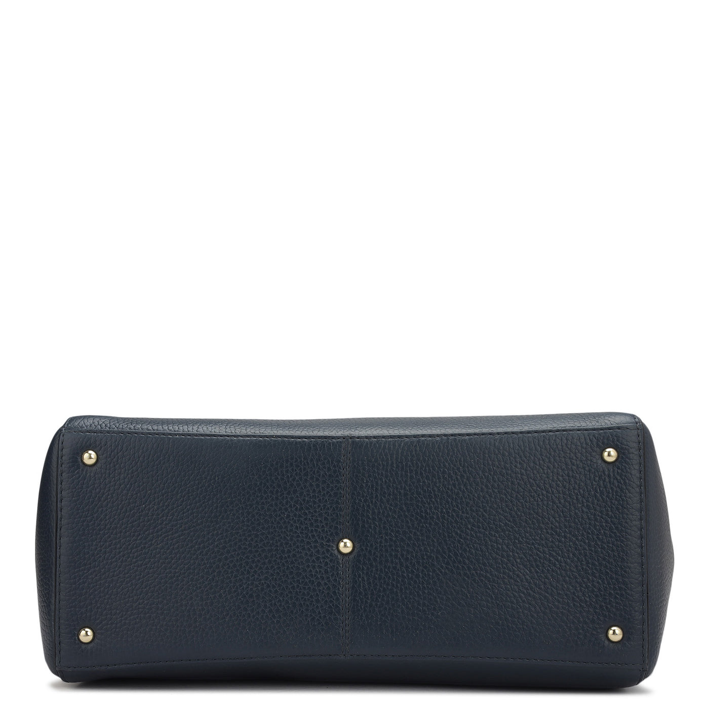 Medium Wax Leather Tote - Navy