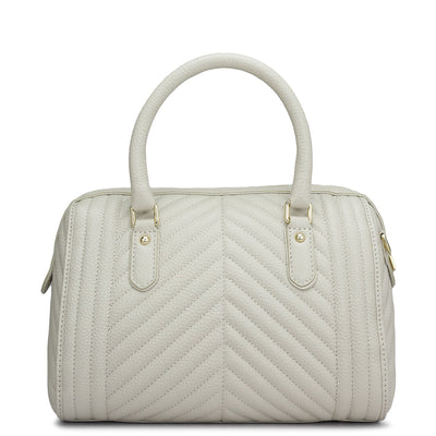 Medium Quilting Leather Satchel - Ivory