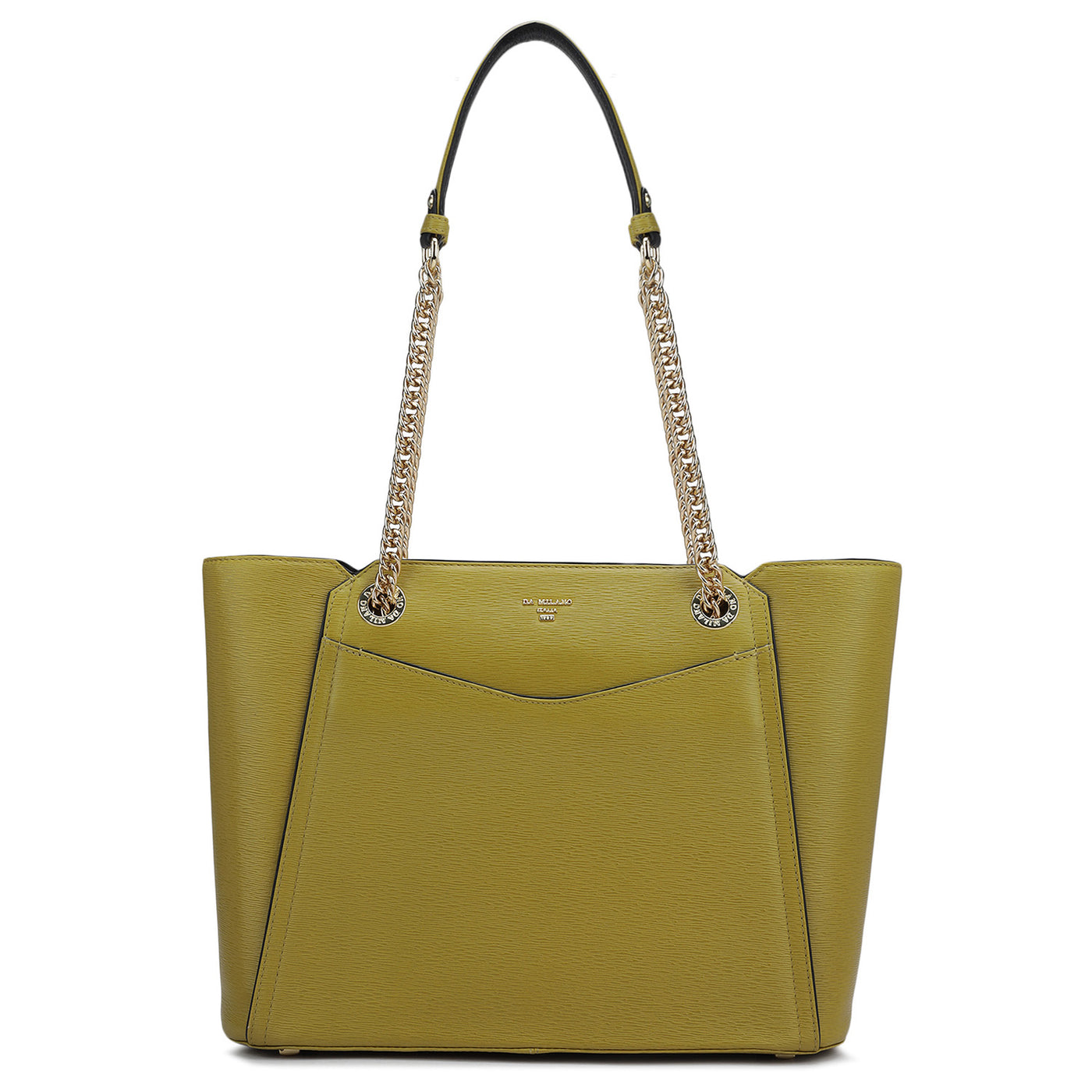 Medium Plain Leather Shoulder Bag - Lemon