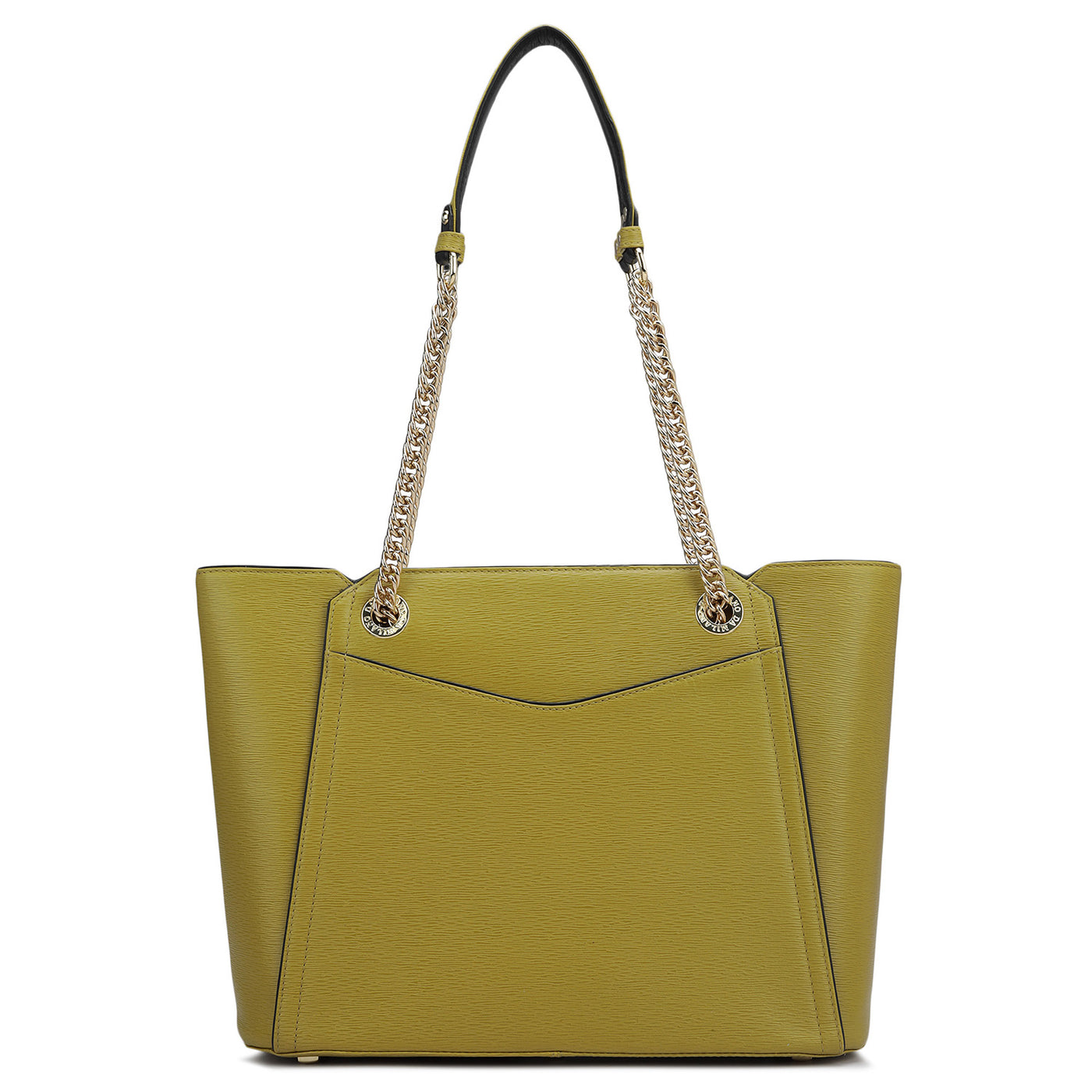 Medium Plain Leather Shoulder Bag - Lemon