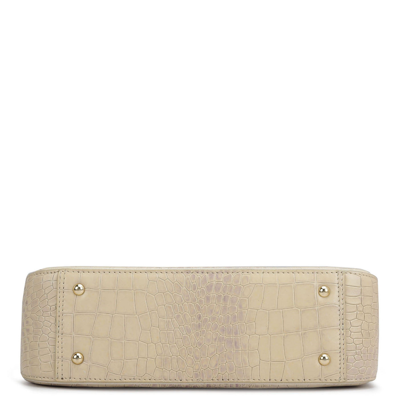 Small Croco Leather Shoulder Bag - Cream