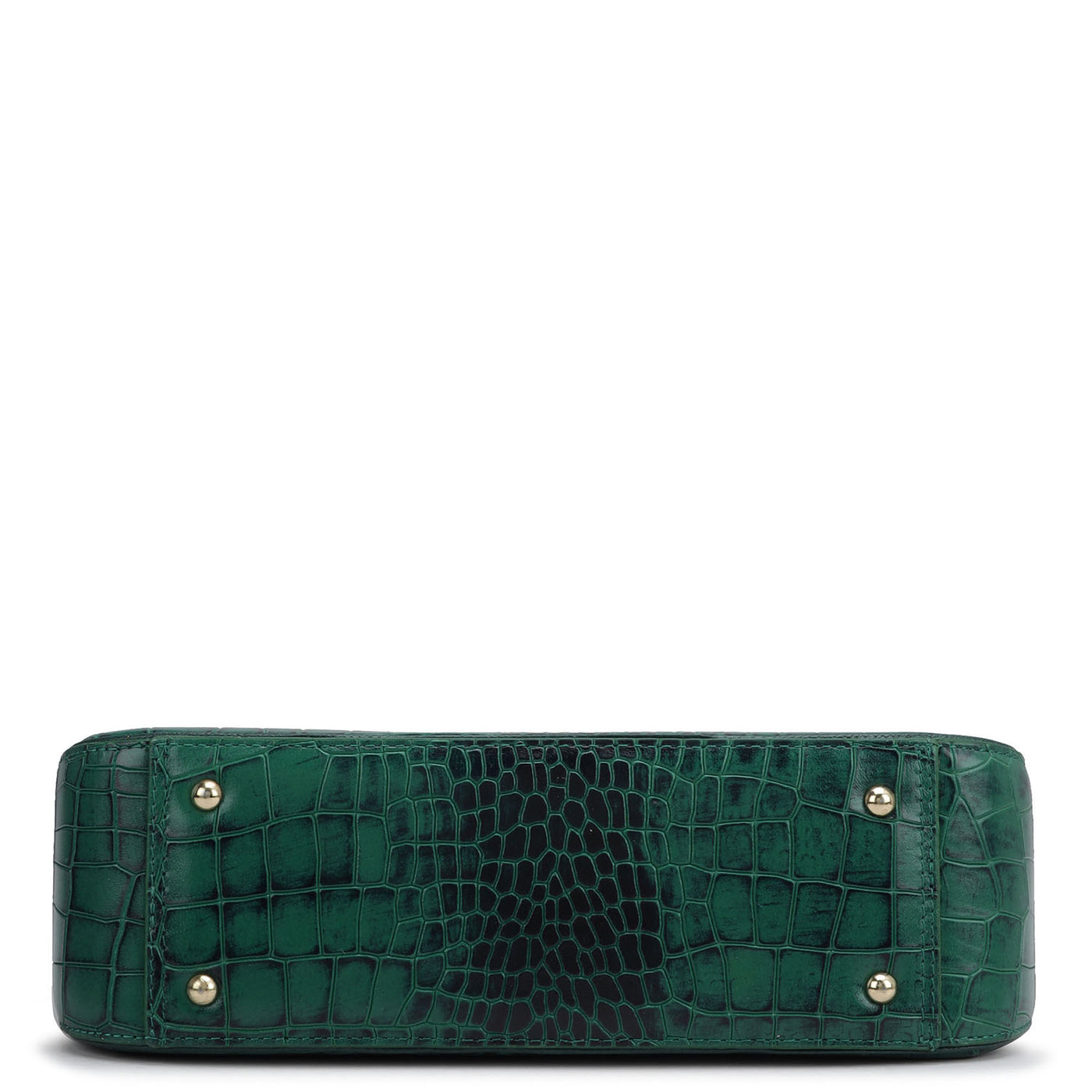 Small Croco Leather Shoulder Bag - Green