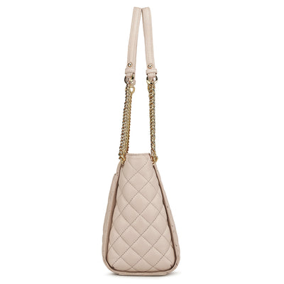 Medium Quilting Leather Shoulder Bag - Beige