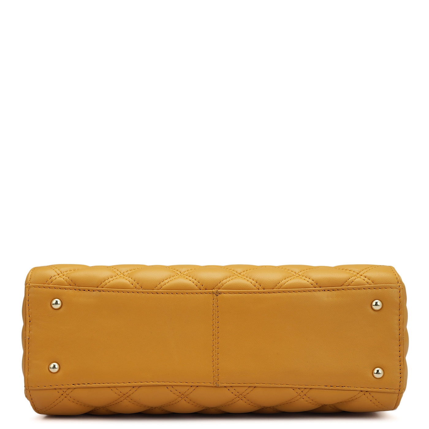 Medium Quilting Leather Shoulder Bag - Mustard