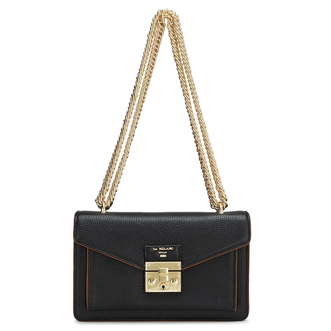 Small Wax Leather Shoulder Bag - Black