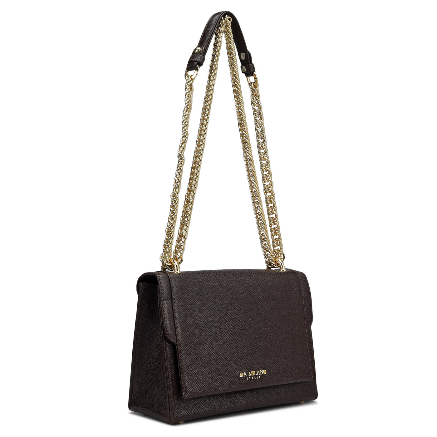 Small Franzy Leather Shoulder Bag - Chocolate