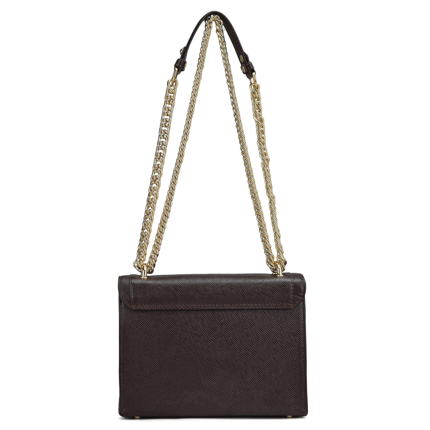 Small Franzy Leather Shoulder Bag - Chocolate