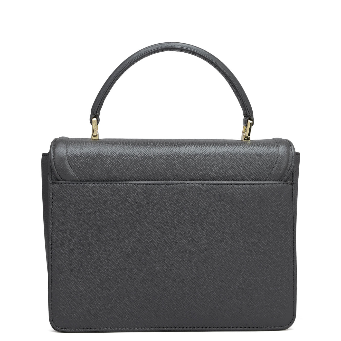 Small Franzy Leather Satchel - Charcoal Grey