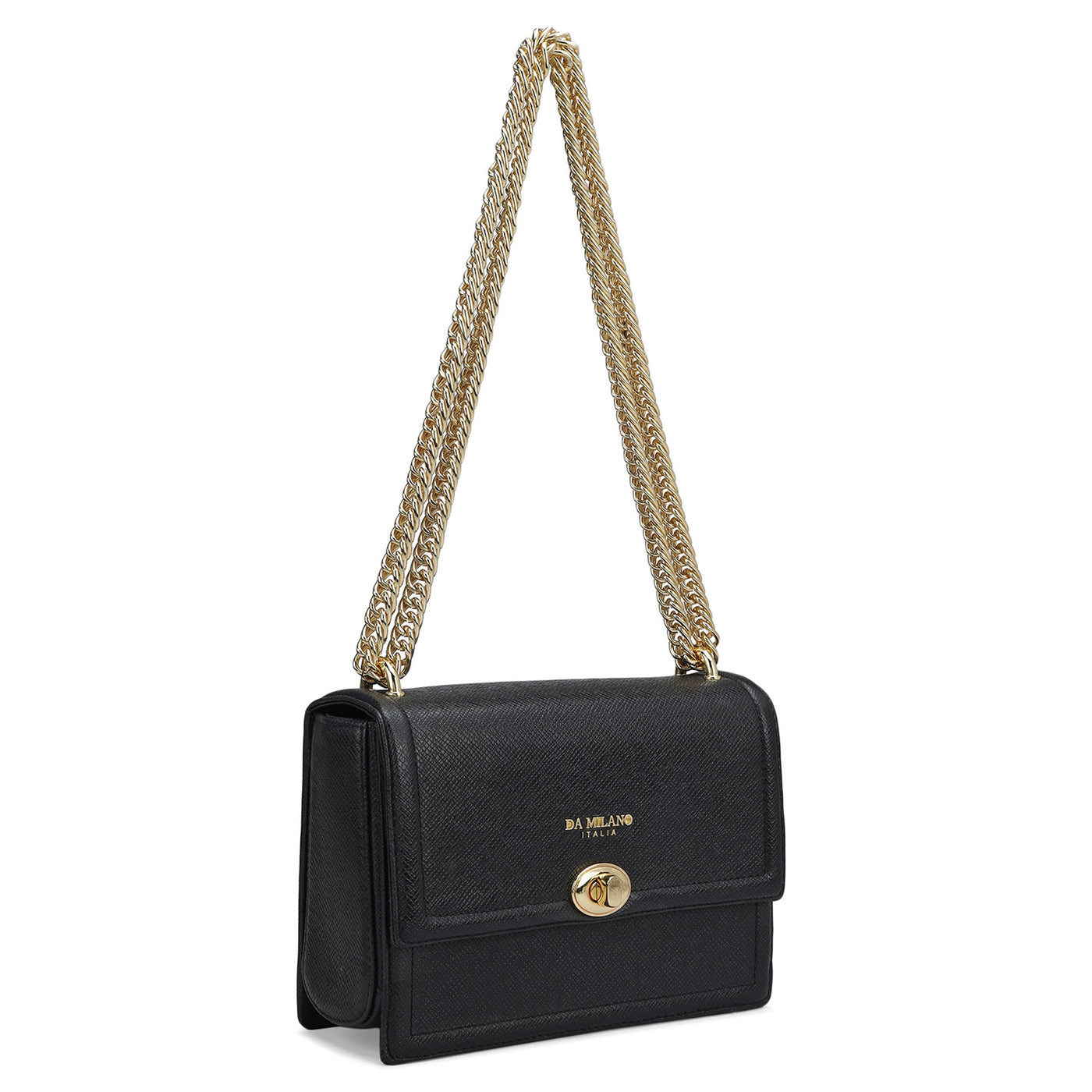 Small Franzy Leather Shoulder Bag - Black