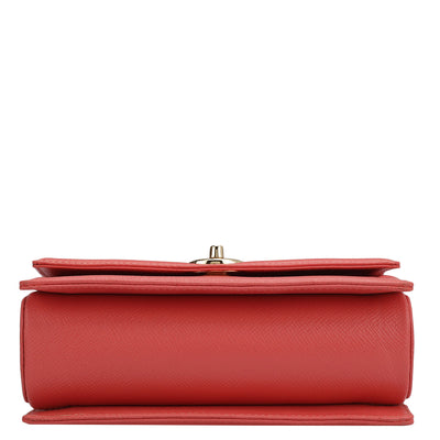 Small Franzy Leather Shoulder Bag - Corallo