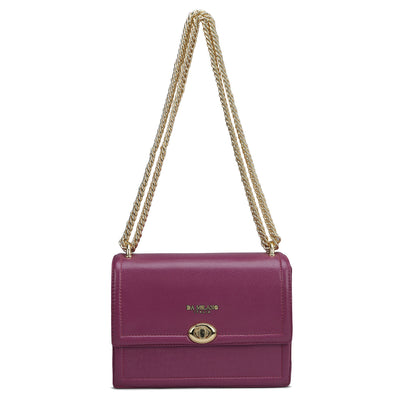 Small Franzy Leather Shoulder Bag - Orchid