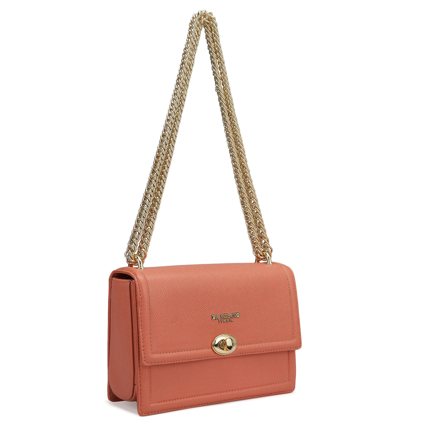 Small Franzy Leather Shoulder Bag - Salmon