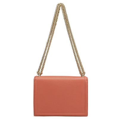 Small Franzy Leather Shoulder Bag - Salmon