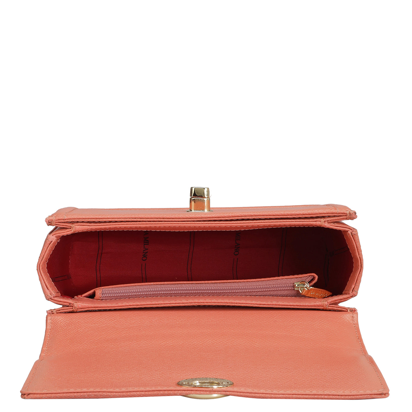 Small Franzy Leather Shoulder Bag - Salmon