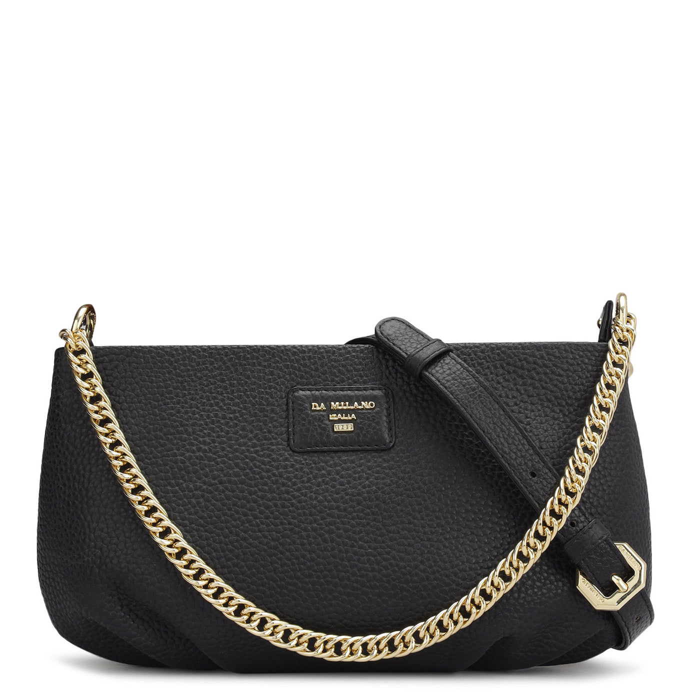 Small Wax Leather Shoulder Bag - Black