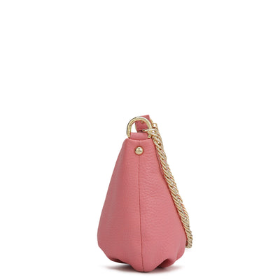 Small Wax Leather Shoulder Bag - Hyper Pink