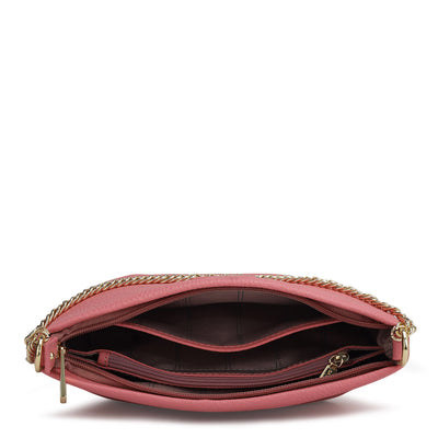 Small Wax Leather Shoulder Bag - Hyper Pink