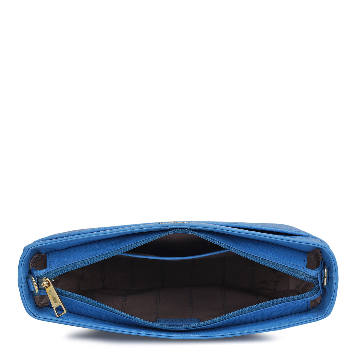 Medium Croco Leather Baguette - Blue