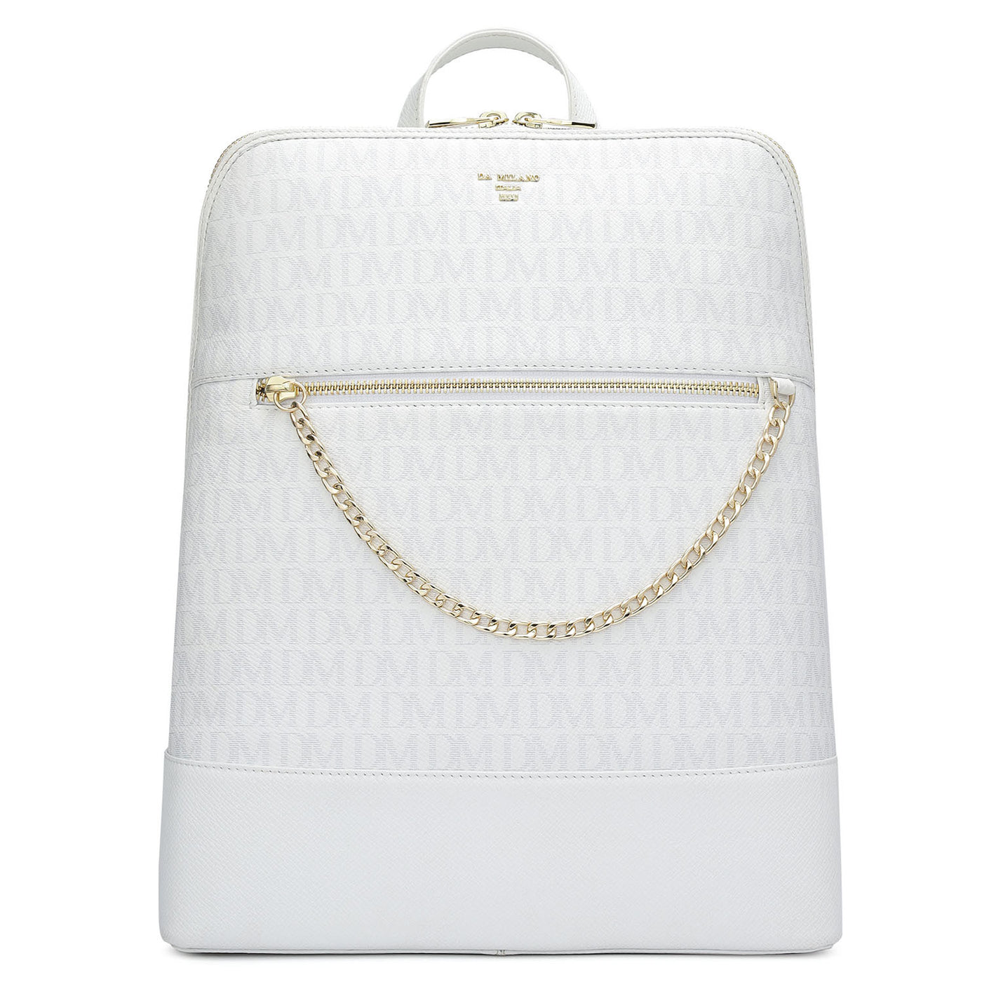 Monogram Franzy Leather Backpack - White