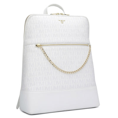 Monogram Franzy Leather Backpack - White