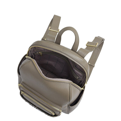 Wax Leather Backpack - Greyish Taupe