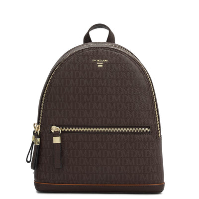 Monogram Franzy Leather Backpack - Chocolate