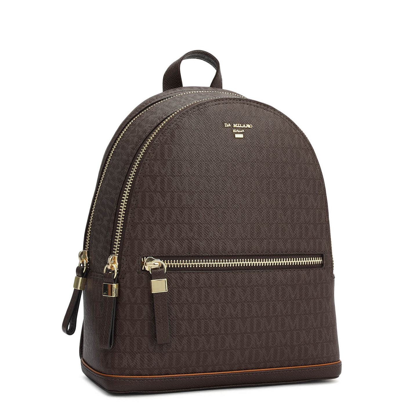 Monogram Franzy Leather Backpack - Chocolate