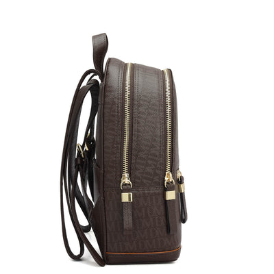 Monogram Franzy Leather Backpack - Chocolate