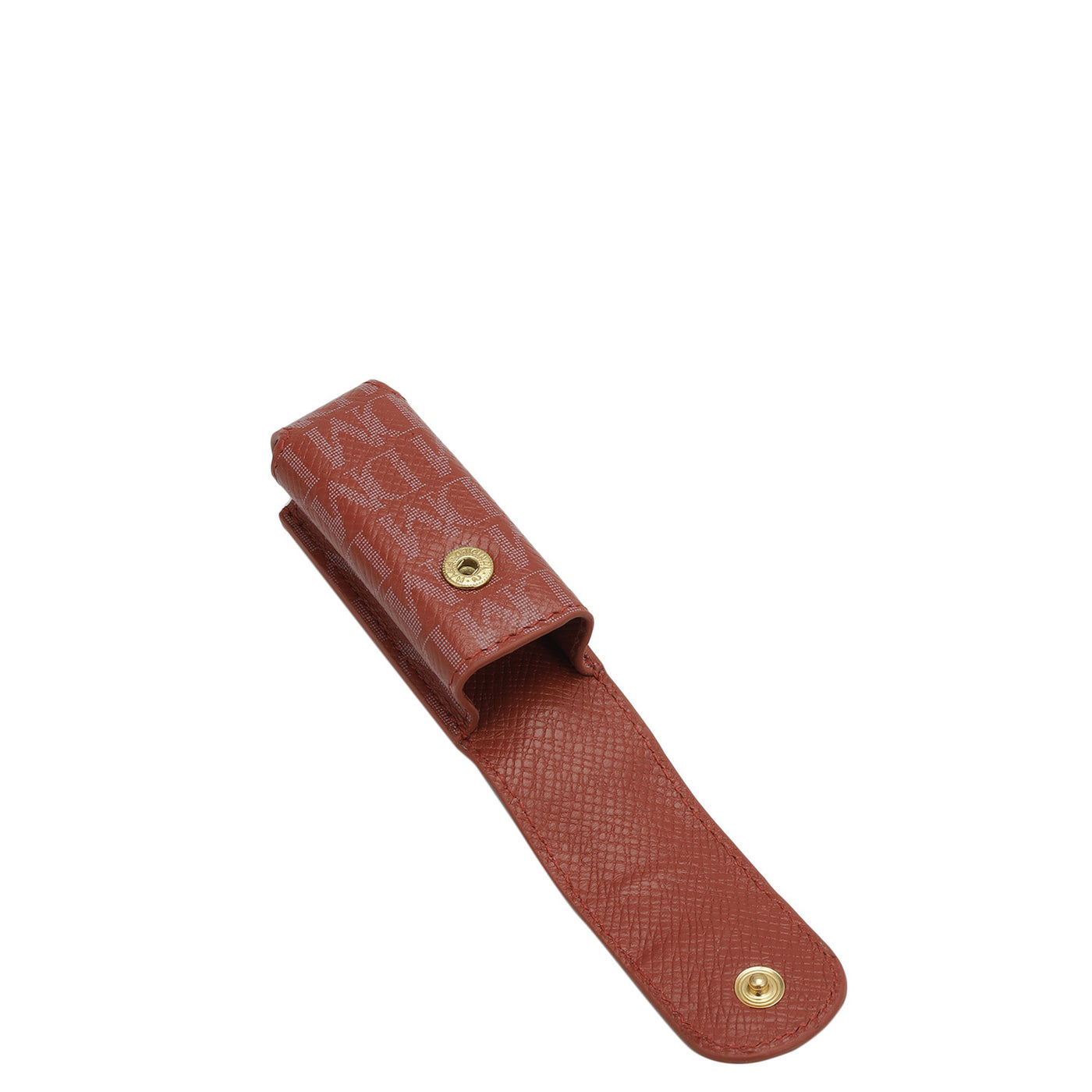 Monogram Leather Lipstick Case - Brick