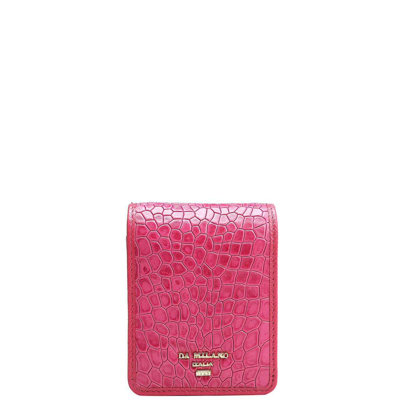 Croco Leather Lipstick Case - Hot Pink