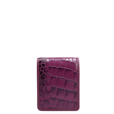 Croco Leather Lipstick Case - Orchid