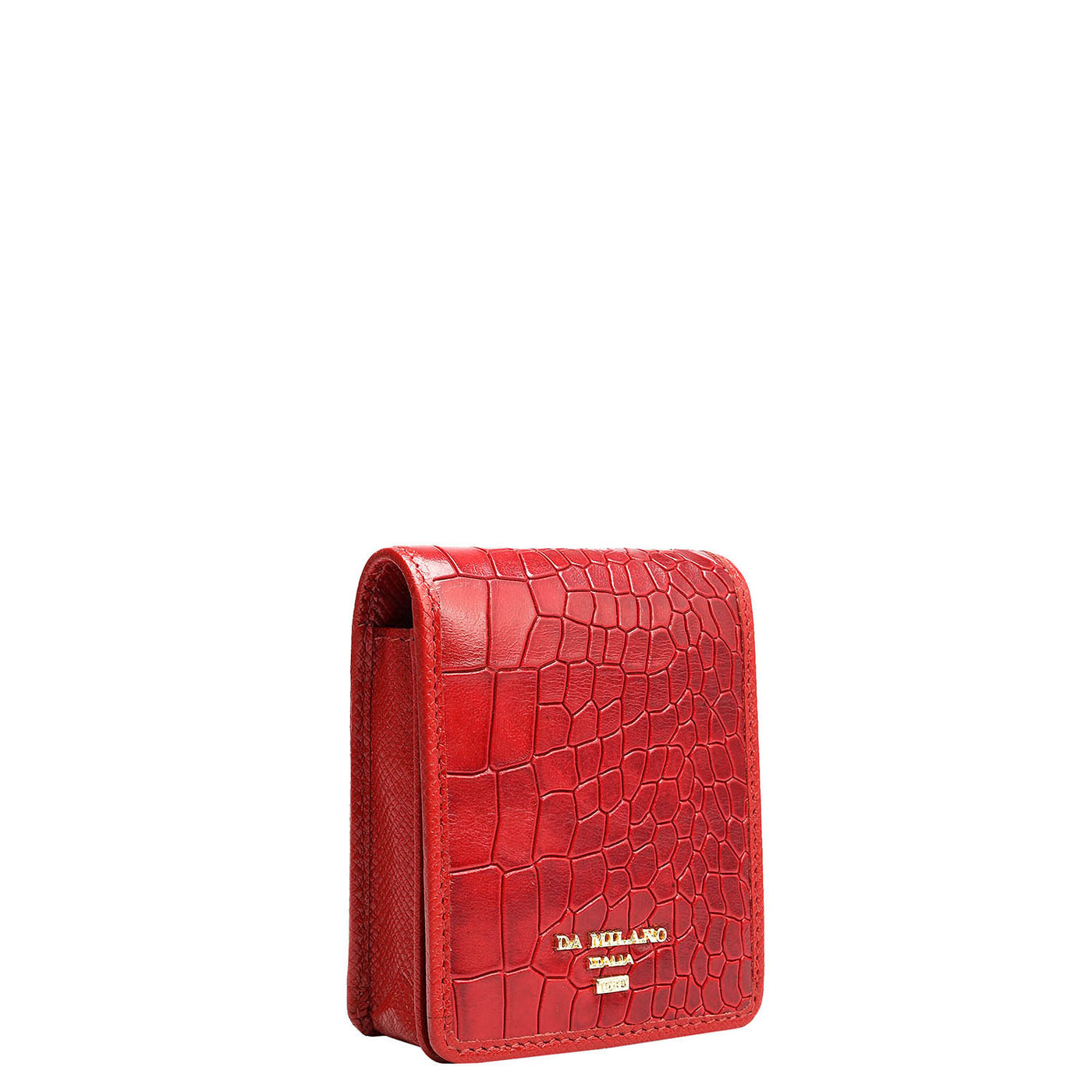 Croco Leather Lipstick Case - Tomato