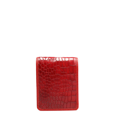 Croco Leather Lipstick Case - Tomato