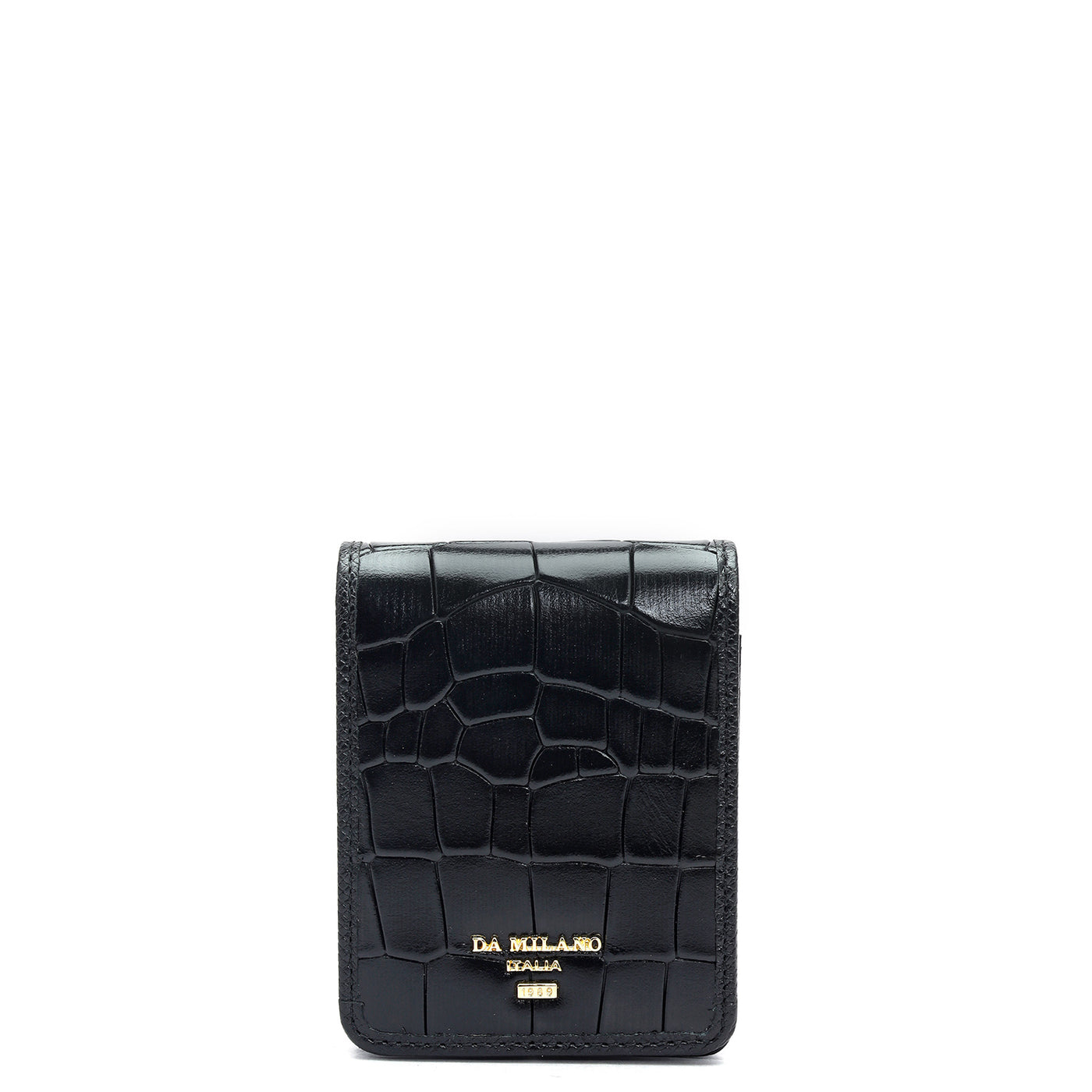 Croco Leather Lipstick Case - Black