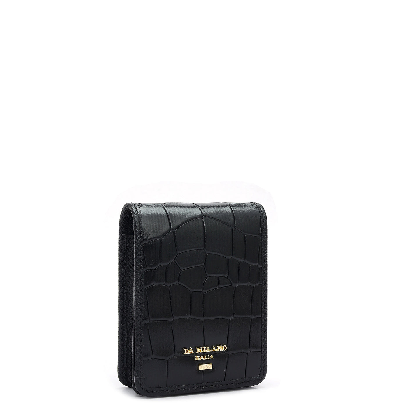 Croco Leather Lipstick Case - Black